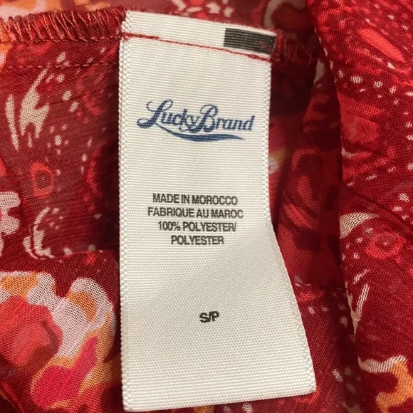 Lucky Brand Flowered, bottom tie shirt, Size Small - Picture 7 of 9